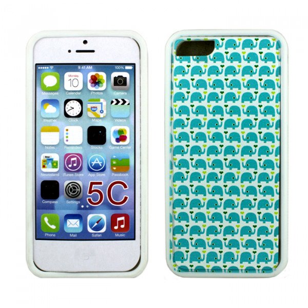 Wholesale iPhone 5C Gummy Design Case (Elephants)